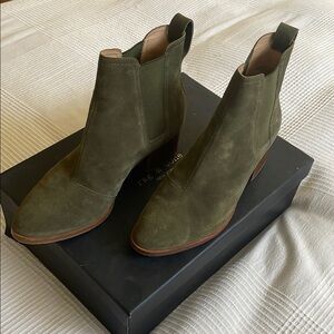 Rag and Bone Walker boot. Olive Green Suede Ankle Boots